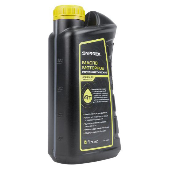 Масло моторное SNIRREX 4-х тактное полусинтетическое SAE 5W-30 API SJ CF, 1 л 33868 в Казани