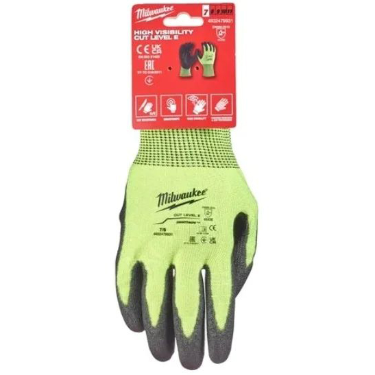 Перчатки защитные Milwaukee Hi-Vis Cut level  5/E, 7/S  4932479931