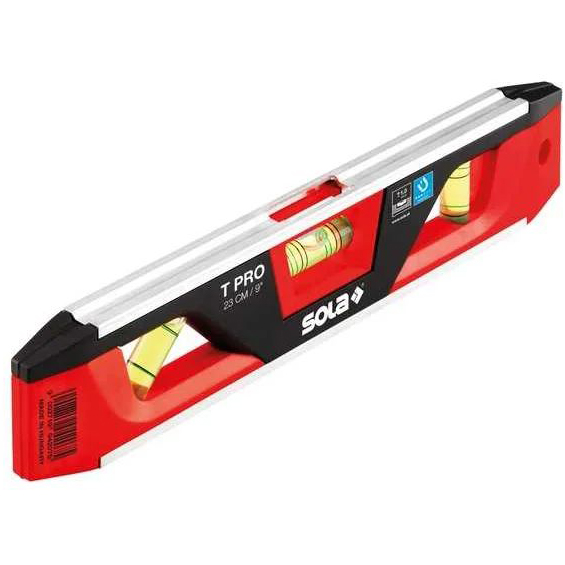 Уровень алюминиевый SOLA T Pro V-образный паз для труб, 2 глазка, точн. 1,00 мм/м 01430701 в Казани 