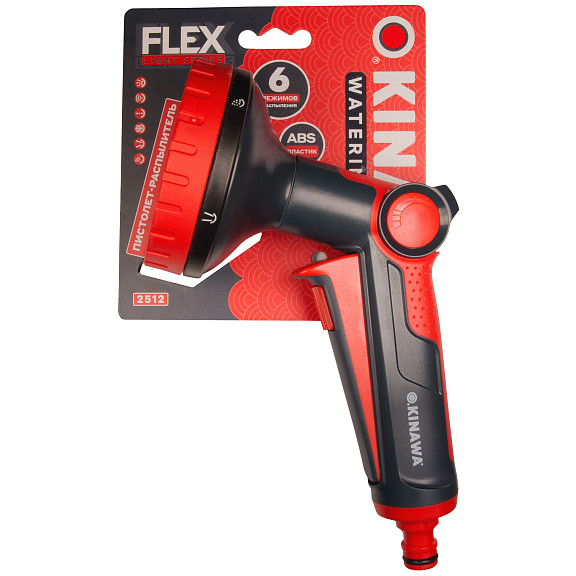 Пистолет-распылитель OKINAWA 6 режимов, пластиковый, с клавишей 2512 в Казани