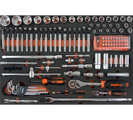 Набор инструмента "Ombra" OMT131STE 1/4", 1/2" в ложементе  056127