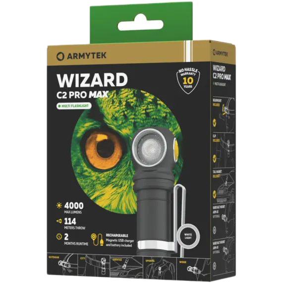 Фонарь Armytek Wizard C2 Pro Max Белый F06701C в Казани