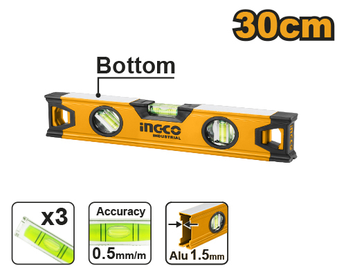 Уровень пузырьковый 30 см INGCO HSL08030 INDUSTRIAL в Казани 