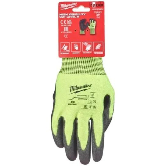 Перчатки защитные Milwaukee Hi-Vis Cut level с уровнем сопротивления порезам 5 размер M/8 4932479932