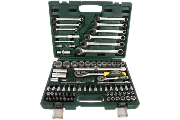 Набор инструмента Kraftool 1/4 и 1/2 + ключи 82пр.  27887-Н82 в Казани 