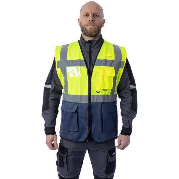 Сигнальный жилет Brodeks KM123 желтый/синий (XL) 00-00000675-XL в Екатеринбурге