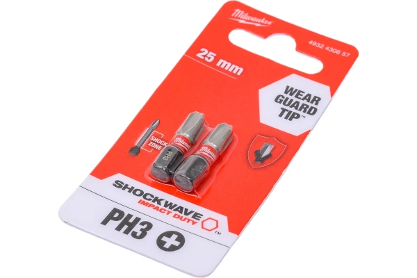 Насадка Milwaukee SHOCKWAVE PH3 25мм 2шт 4932430857