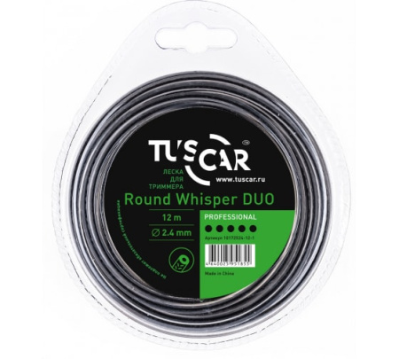 Леска для триммера TUSCAR Round Whisper DUO Professional, 2.4mm*12m 10172524-12-1 в Екатеринбурге