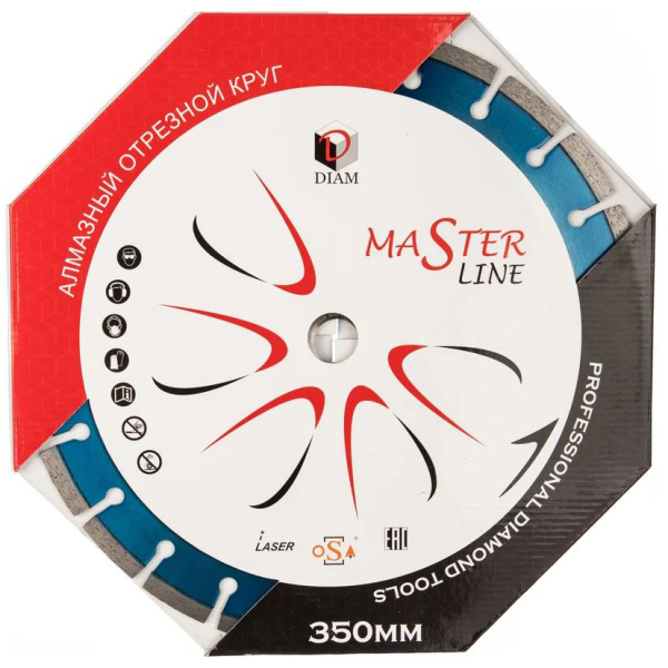 Круг алмазный сегментный DIAM ЖЕЛЕЗОБЕТОН MASTER LINE 350x3.0x10x25.4  000503 в Екатеринбурге