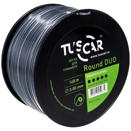 Леска для триммера TUSCAR Round DUO, Professional, 3.0мм*168м 10112530-168-4 в Екатеринбурге