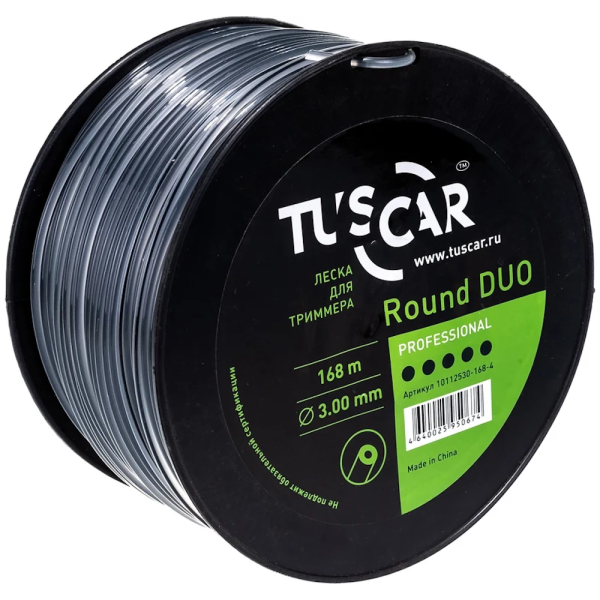 Леска для триммера TUSCAR Round DUO, Professional, 3.0мм*168м 10112530-168-4 в Екатеринбурге