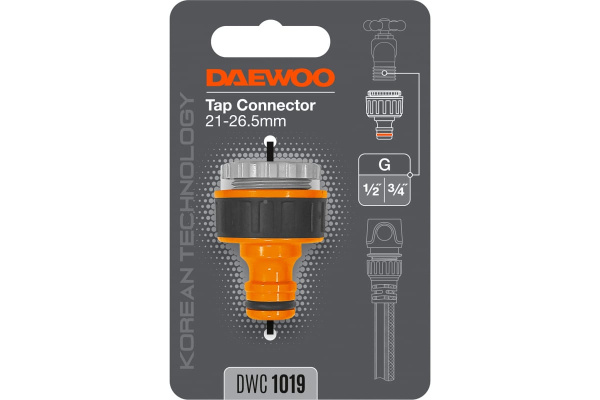 Адаптер для кранов  DAEWOO с внешней резьбой G1/2"и 3/4" 21-26.5mm DWC 1019 в Екатеринбурге