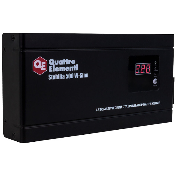 Стабилизатор напряжения Quattro Elementi Stabilia 500W-Slim (500 BA, 140-270 B, 2.3кг) настенный  772-555 в Екатеринбурге
