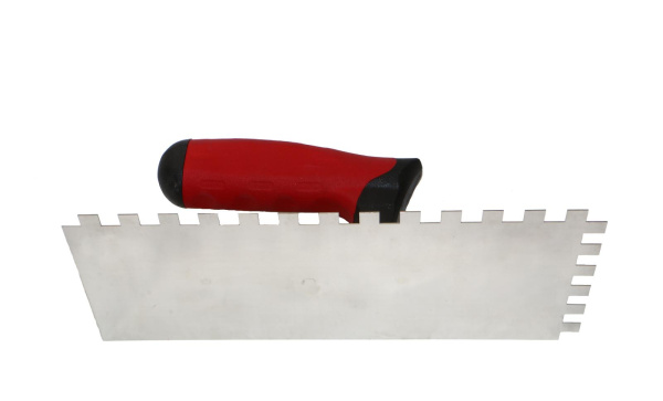 Гладилка из нержавеющей стали "CORTE" 130х270мм. 10х10 зуб 2-хкомпонентная рукоять  0244C в Казани 