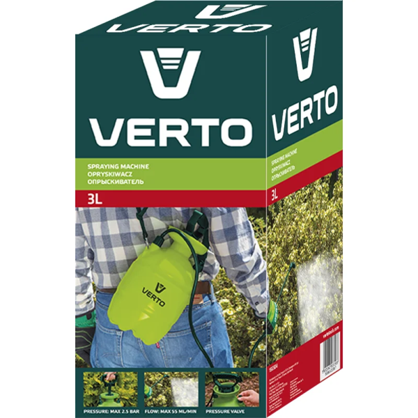 Опрыскиватель ручной VERTO  3л, с насосом шлангом  15G504 в Казани