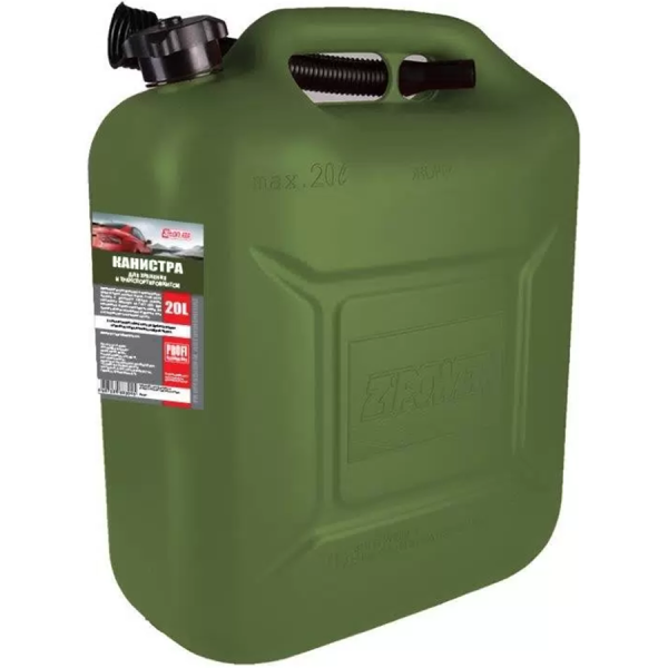 Канистра 3ton PROFI 20л оливковая для топлива в комплекте с крышкой и лейкой  55332 в Екатеринбурге