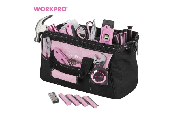 Набор инструментов WORKPRO Pink Lady для домашнего ремонта c сумкой для хранения WP206801 в Казани 