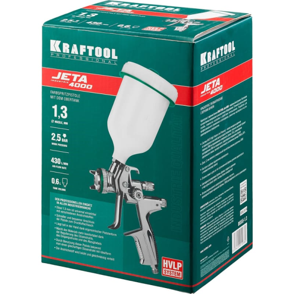 Краскопульт с верхним бачком Kraftool Jeta 4000 HVLP 1.3мм.  06555-1.3 в Казани