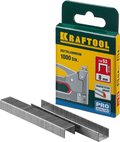 Скобы KRAFTOOL тип 53 08мм. 1000шт.  31670-08