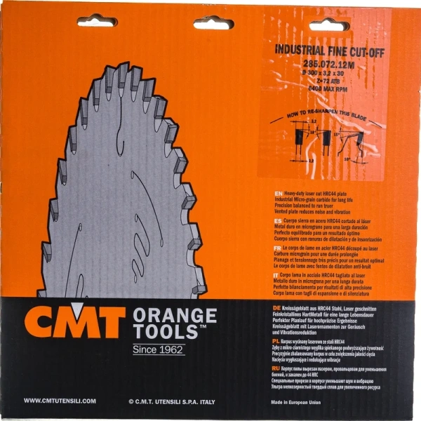 Диск пильный CMT 300x30x3,2/2,2 10° 15° ATB Z=72  285.072.12M в Казани