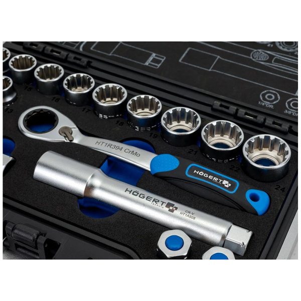 Набор инструментов HOEGERT 1/4″ 3/8″ 18пр.  HT1R478 в Казани 