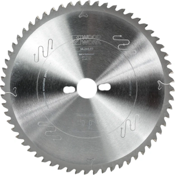 Диск пильный WOODWORK для торцовочных станков 260x2.4x30 мм, 60T, A=-5° ATB  34.260.60 в Казани