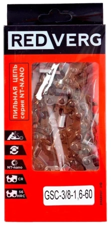 Цепь REDVERG 60зв, 3/8, 1,6 мм (зуб NT-нано) GSC-3/8-1,6-60 в Екатеринбурге
