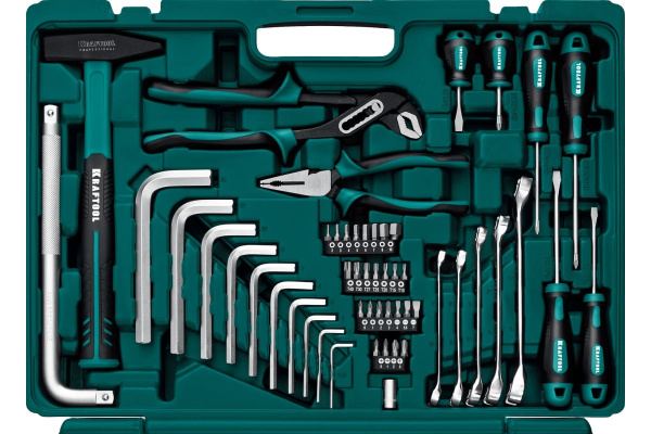 Набор инструмента Kraftool 1/2",3/8",1/4", 142пр.  27889-H142 в Казани 