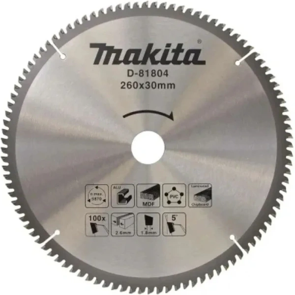Диск пильный МАКITA 260x30x2.6/1.8x100T  D-81804 в Казани