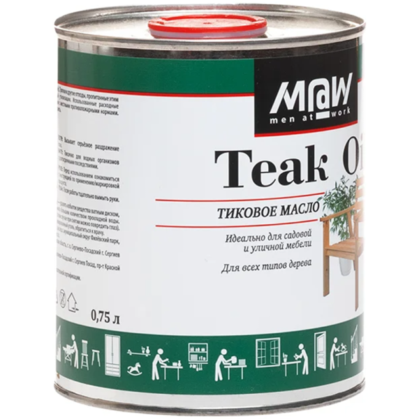 Масло тиковое Men at Work TEAK OIL 0,7л. 80085 в Казани