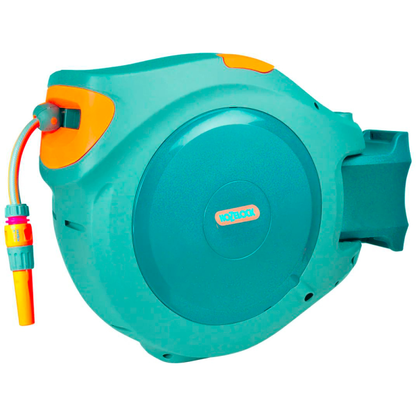 Катушка  Авто HoZelock 2595 настенная AutoReel с шлангом 1/2" 40 м, коннекторами и наконечником 2595R3600 в Казани