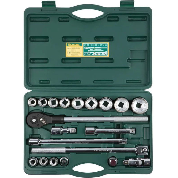 Набор торцовых головок KRAFTOOL TRUCK для крупногабаритной техники 20, 20 предм.  27895-H20_z01 в Казани 