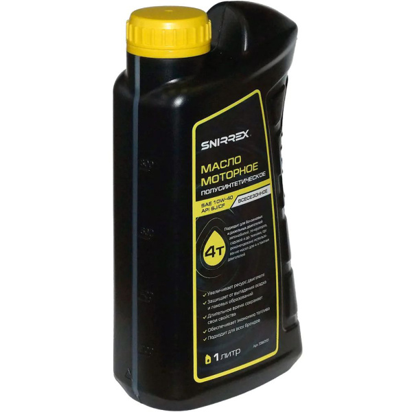 Масло моторное SNIRREX 4-х тактное полусинтетическое всесезонное SAE 10W-40 API SJ CF, 1 л 33867 в Казани
