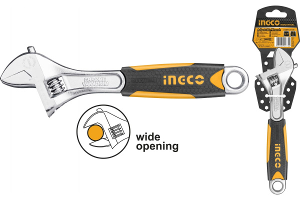 Ключ разводной INGCO INDUSTRIAL 250 мм 0-35мм HADW131108  в Казани 
