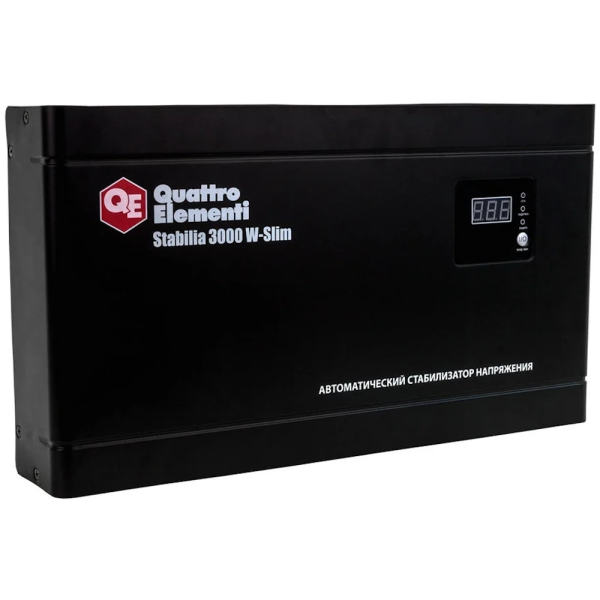 Стабилизатор напряжения Quattro Elementi Stabilia 3000W-Slim (3000 BA, 140-270 B, 8.4кг) настенный  640-537 в Екатеринбурге