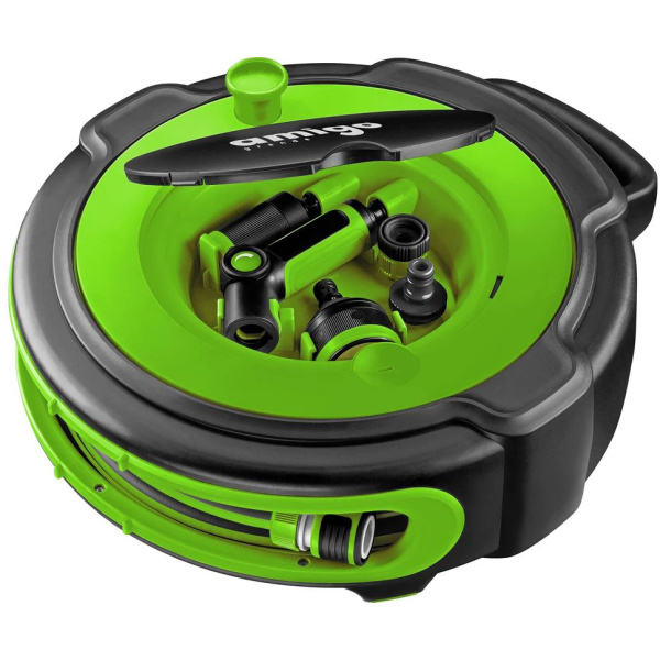 Катушка со шлангом портативная 17,5м + комплект для подключения и насадки Amigo Grande 79610 в Казани