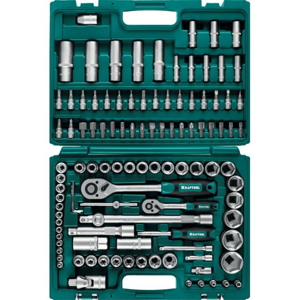 Набор инструмента Kraftool 1/2",3/8",1/4", 108пр.  27888-H108_Z03 в Казани 