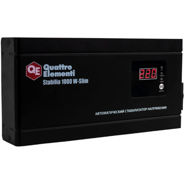 Стабилизатор напряжения Quattro Elementi Stabilia 1000W-Slim (1000 BA, 140-270 B, 2.6кг) настенный  772-562 в Екатеринбурге