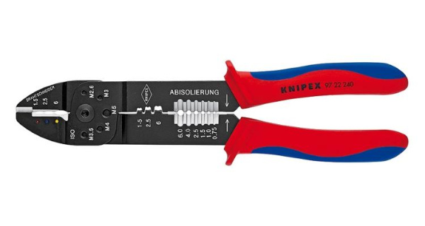 Инструмент для опресовки кабельных наконечников "KNIPEX" 0.75-6мм/кв  KN-9722240