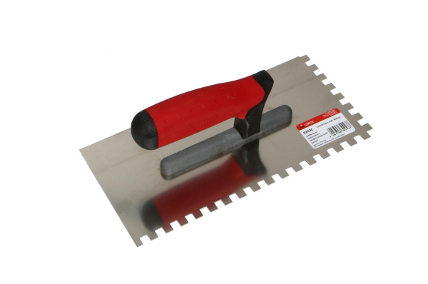 Гладилка из нержавеющей стали Corte 130х270мм, 8х8 зубъев, 2-компонентная рукоять, 0243C в Казани 