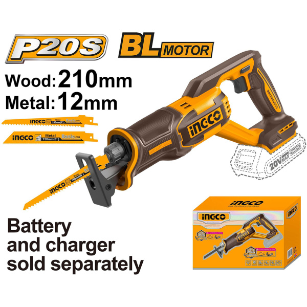 Пила сабельная аккумуляторная INGCO CRSLI2108 INDUSTRIAL в Казани