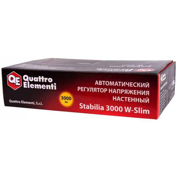 Стабилизатор напряжения Quattro Elementi Stabilia 3000W-Slim (3000 BA, 140-270 B, 8.4кг) настенный  640-537 в Екатеринбурге