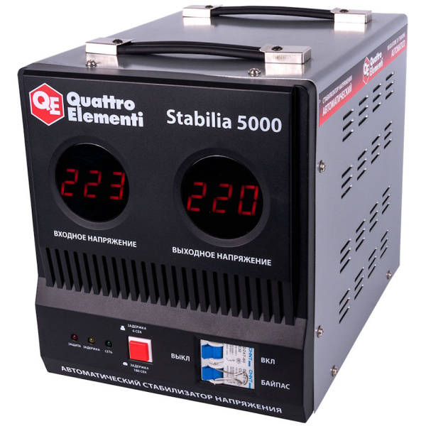 Стабилизатор напряжения Quattro Elementi Stabilia 5000 (5000ВА, 140-270В,байпас, 9,9кг)  772-081 в Екатеринбурге