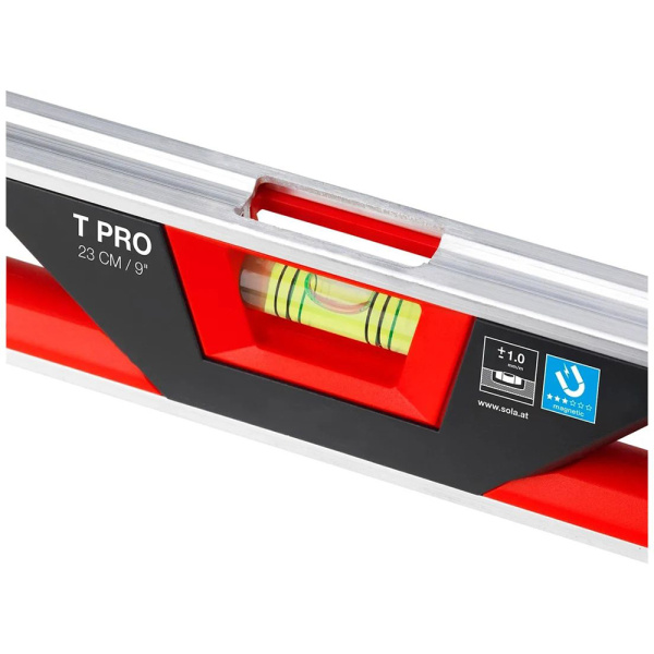 Уровень алюминиевый SOLA T Pro V-образный паз для труб, 2 глазка, точн. 1,00 мм/м 01430701 в Казани 