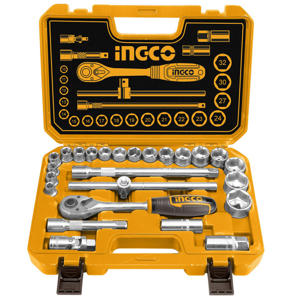 Набор головок с трещоткой 25 предметов INGCO HKTS12251 INDUSTRIAL в Казани 
