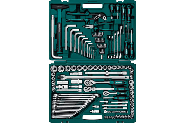 Набор инструмента Kraftool 1/2",3/8",1/4", 142пр.  27889-H142 в Казани 