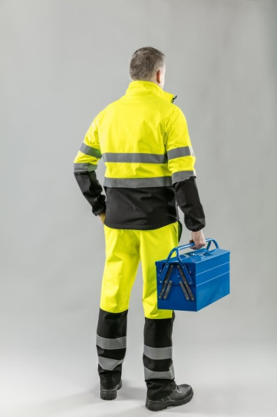 Куртка сигнальная HOEGERT TECHNIK EXTER SOFTSHELL желтая 3XL (58) HT5K335-3XL в Екатеринбурге