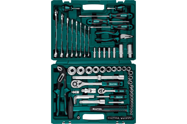 Набор инструмента Kraftool 1/2",3/8",1/4", 76пр.  27889-H76 в Казани 