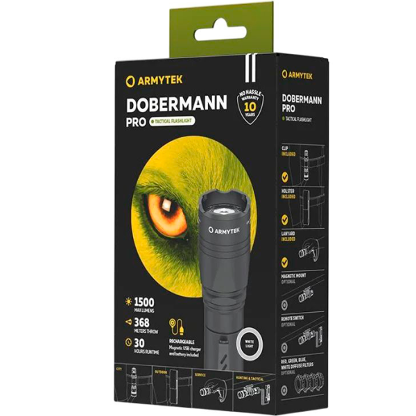 Фонарь Armytek Dobermann Pro Magnet USB Белый F07501C в Казани