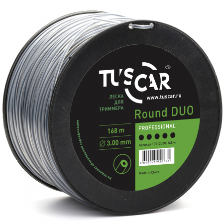 Леска для триммера TUSCAR Round DUO, Professional, 3.0мм*168м 10112530-168-4 в Екатеринбурге